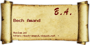 Bech Amand névjegykártya